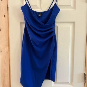 Windsor Royal Blue Draped Mini Dress